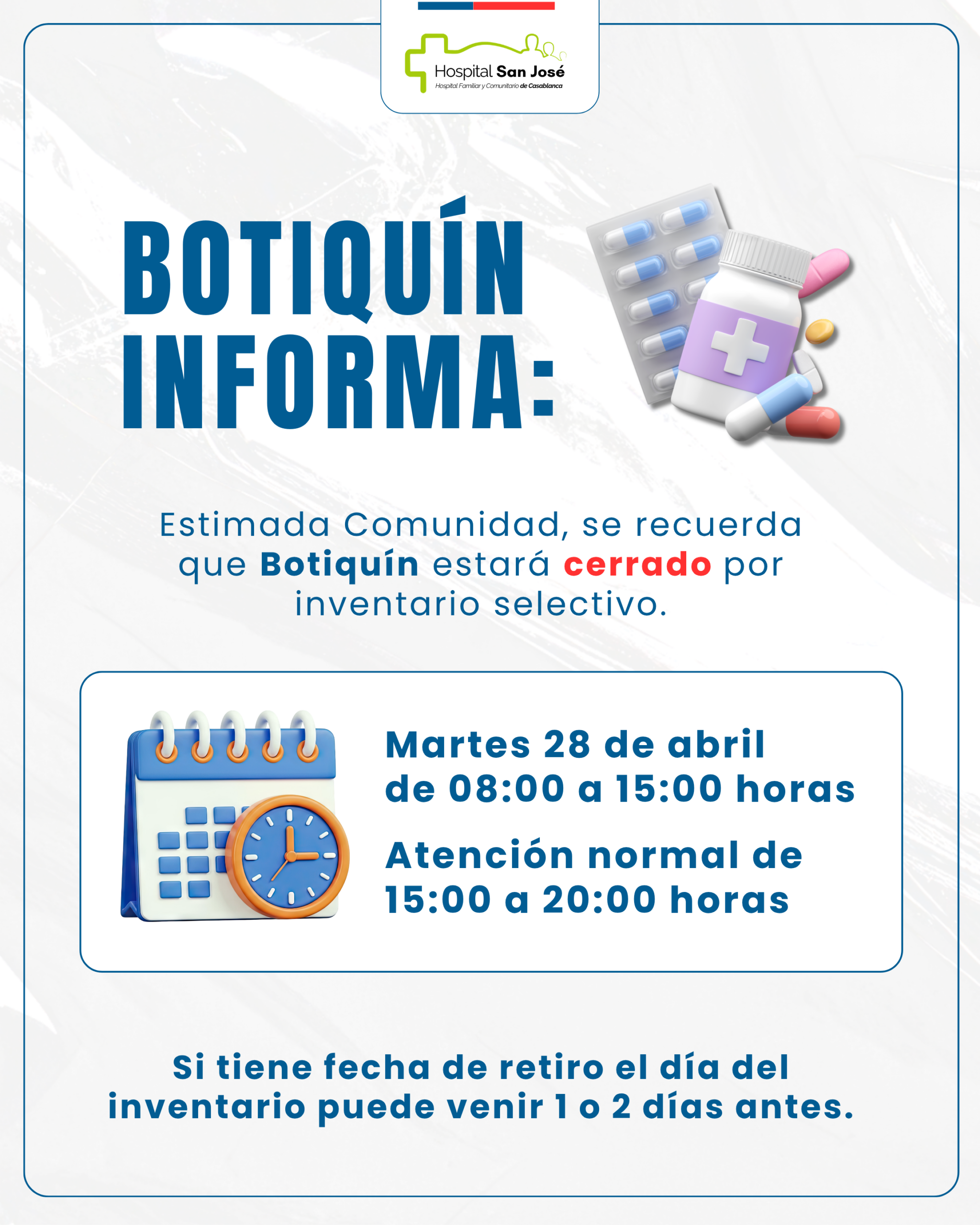 CIERRE DE BOTIQUÍN 28 ABRIL