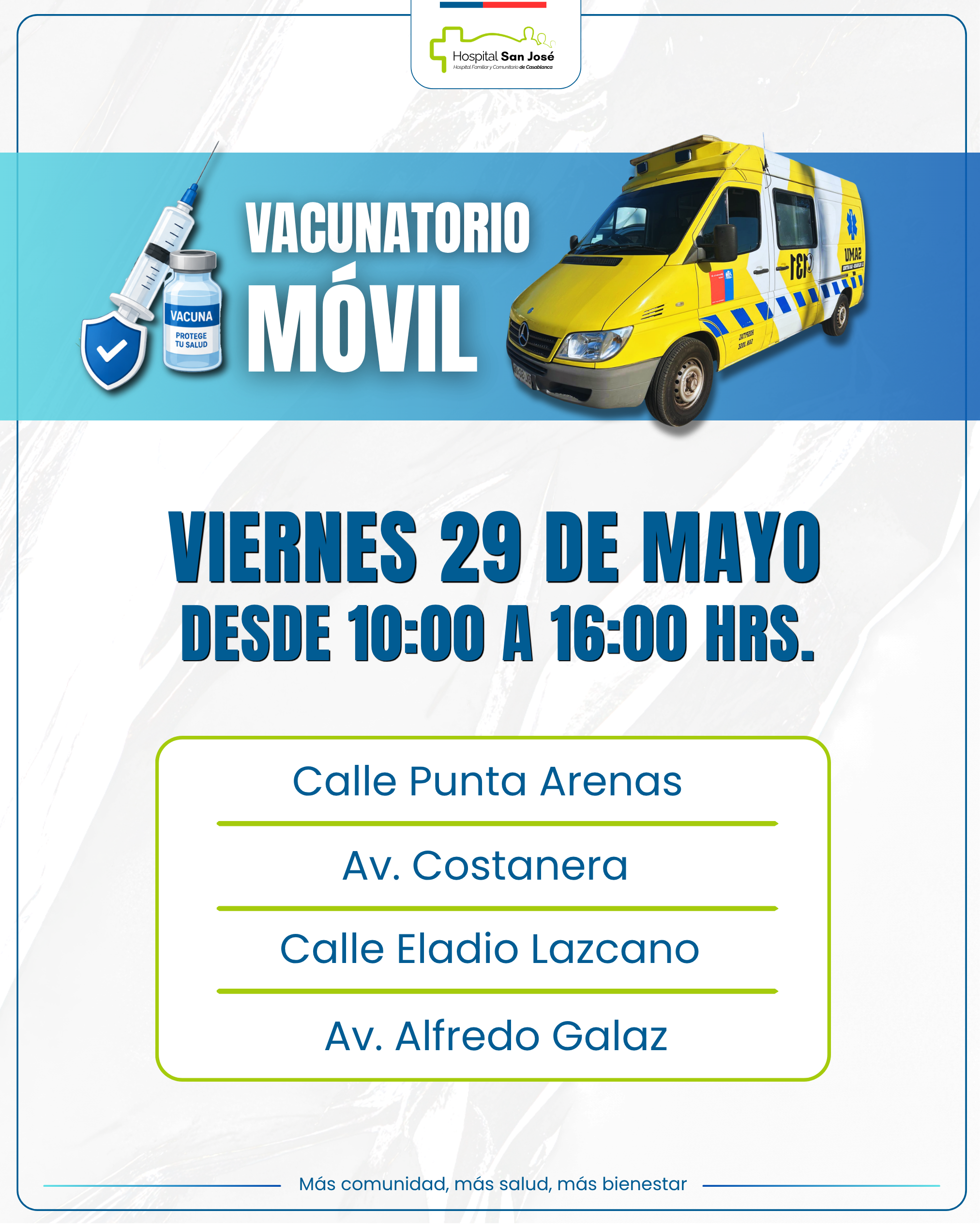 VACUNATORIO móvil viernes 29 de mayo