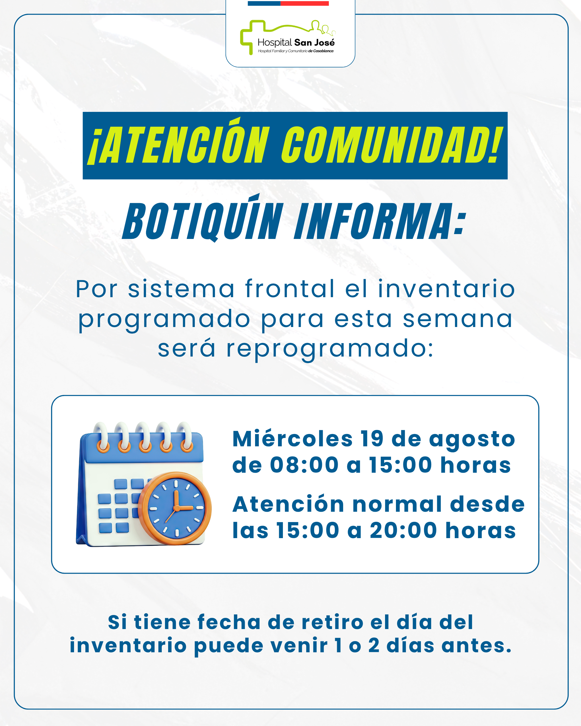 CIERRE DE BOTIQUÍN 19 DE AGOSTO