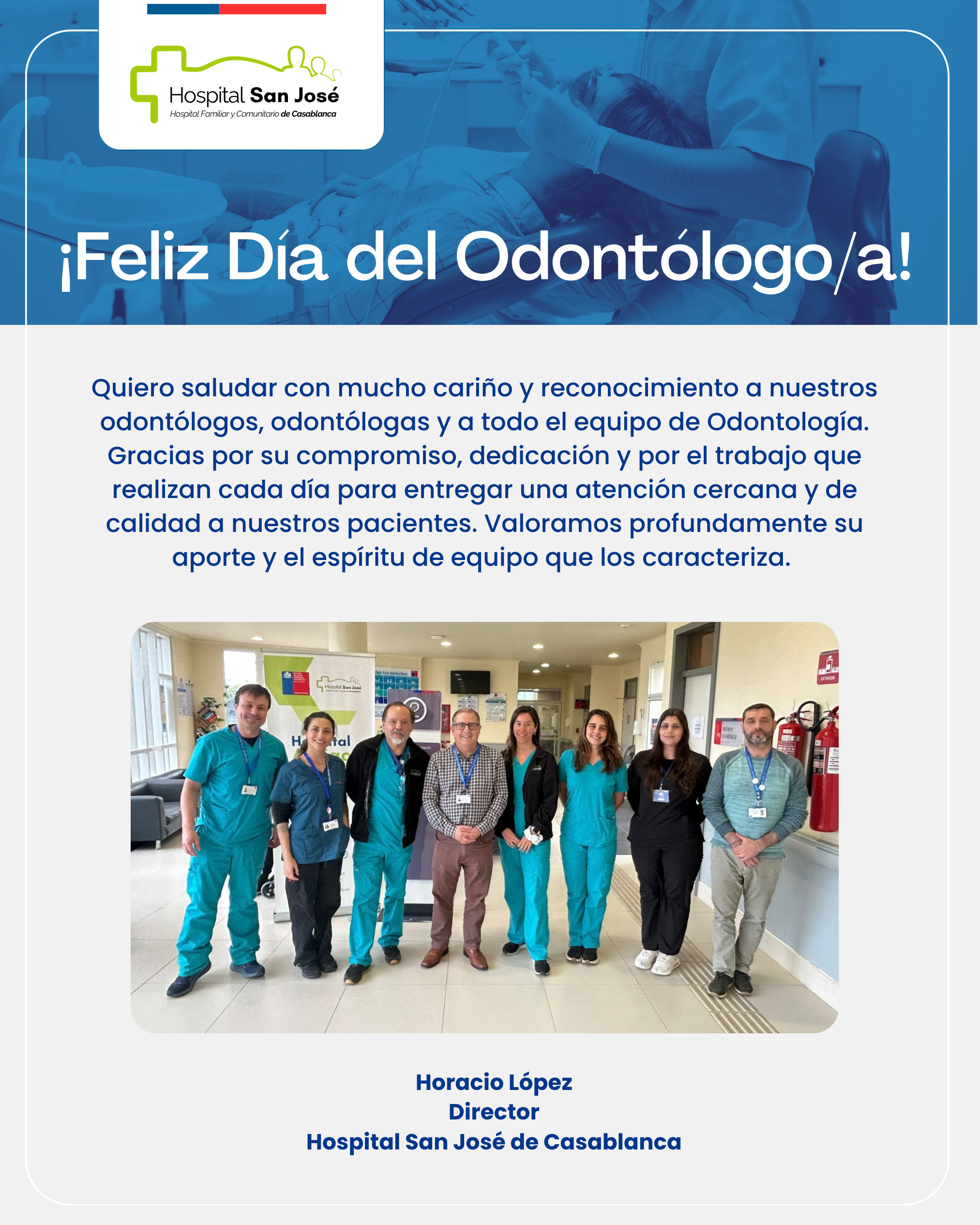 Día del Odontólogoa saludo Director