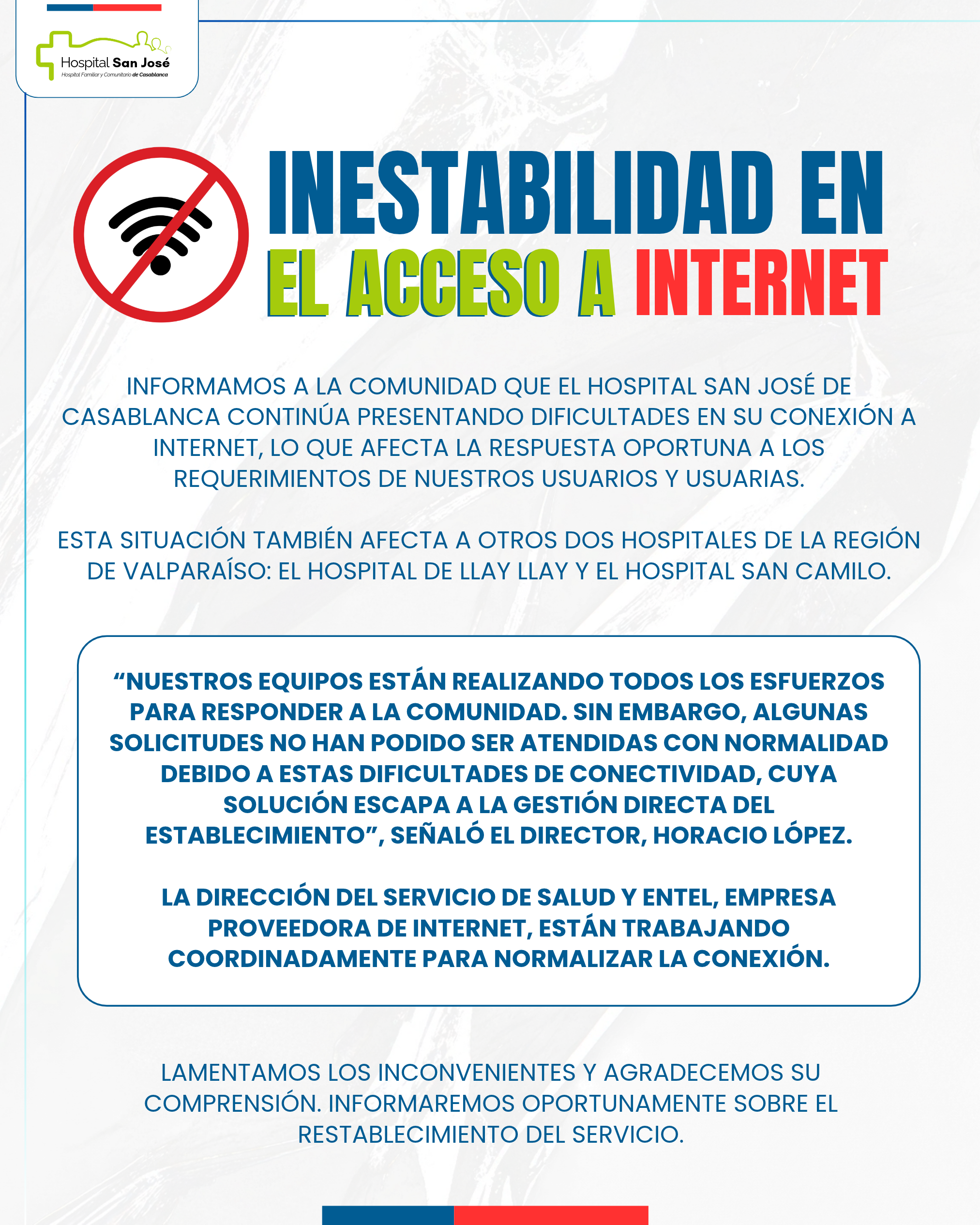 INESTABILIDAD EN EL ACCESO A INTERNET